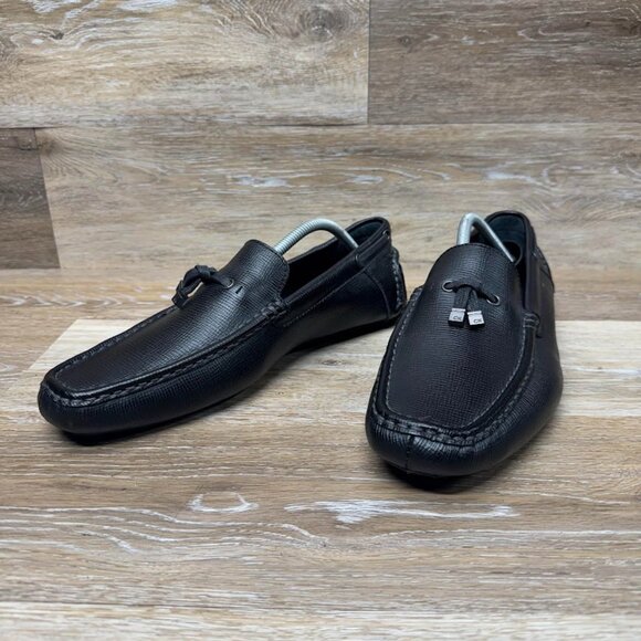 Calvin Klein Macon Epi Black Leather Driving Moccasins Men's Size 11.5 - Picture 1 of 7